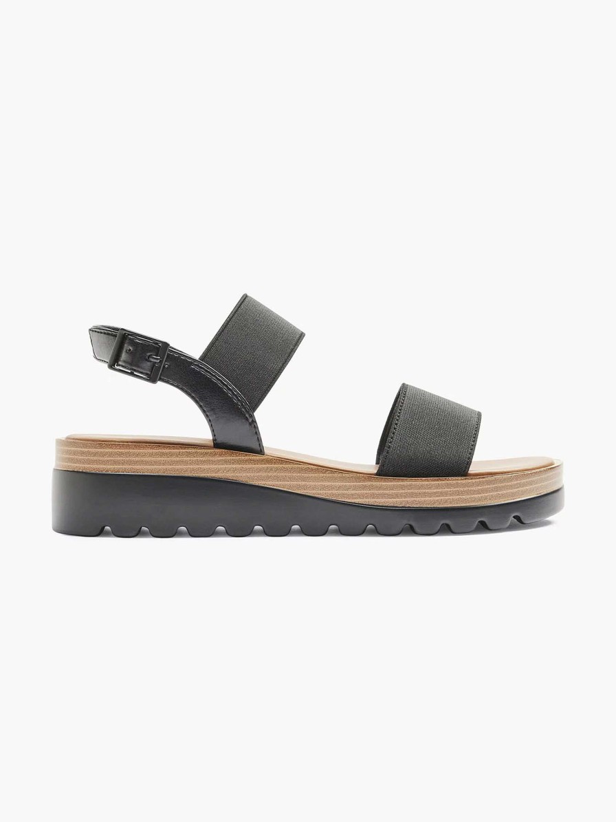 Sandals | Graceland Black Sandal Elastic