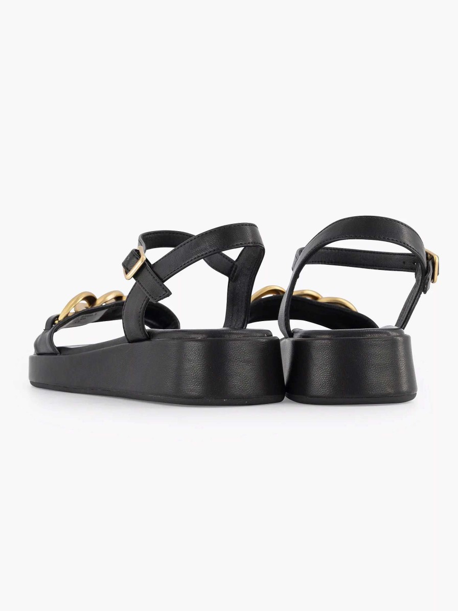 Sandals | Oxmox Black Sandal Decorative Necklace