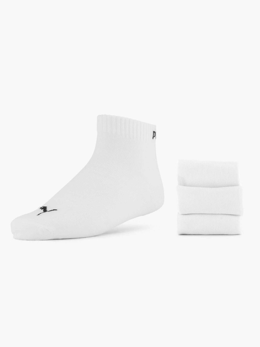 Socks | Puma White Puma Quarter Plain 3 Pack 43-46