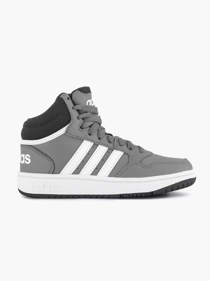 Boys' Shoes | adidas Gray Hoops Mid 3.0 K