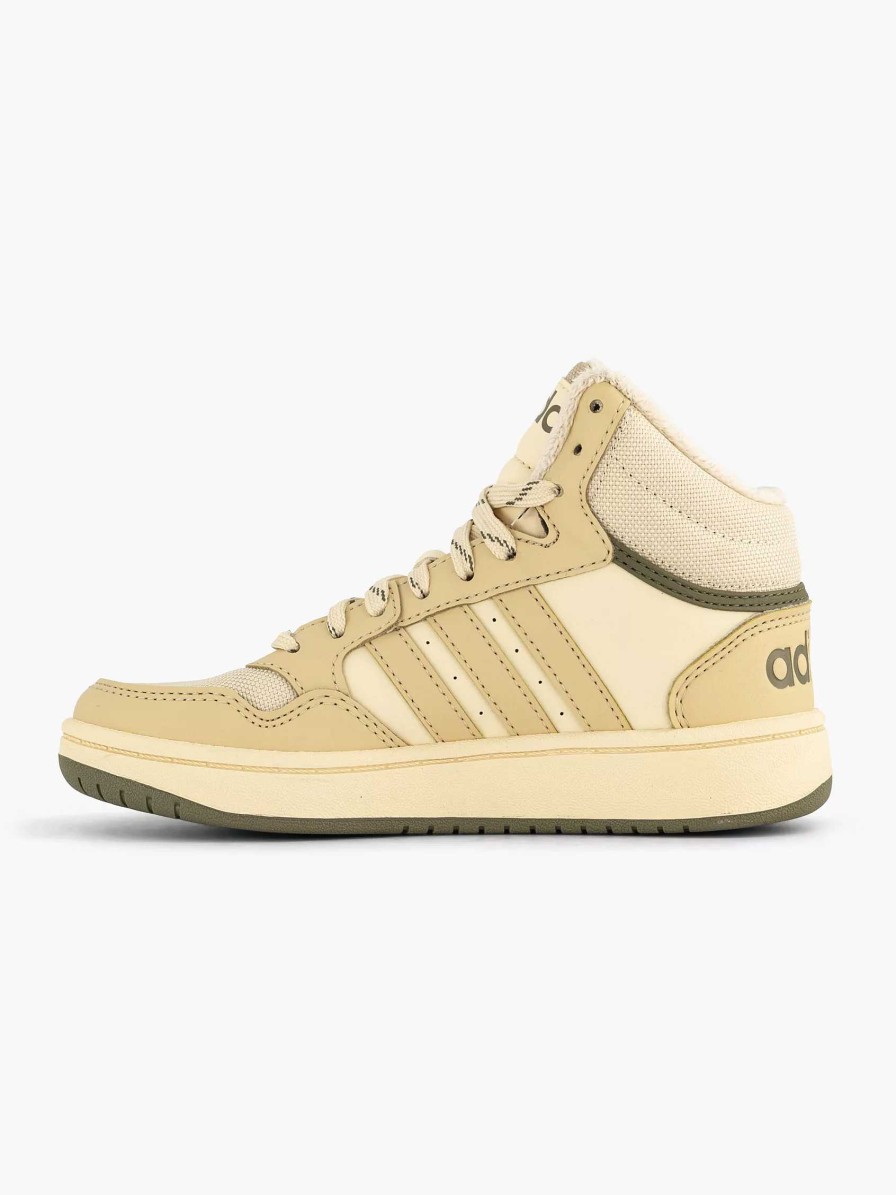 Boys' Shoes | adidas Beige Hoops Mid 3.0 K