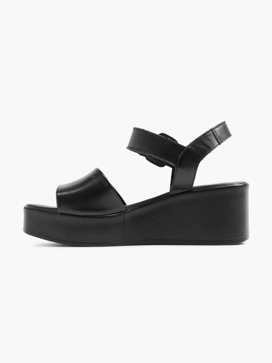 Sandals | 5th Avenue Black Platform Leather Sandal