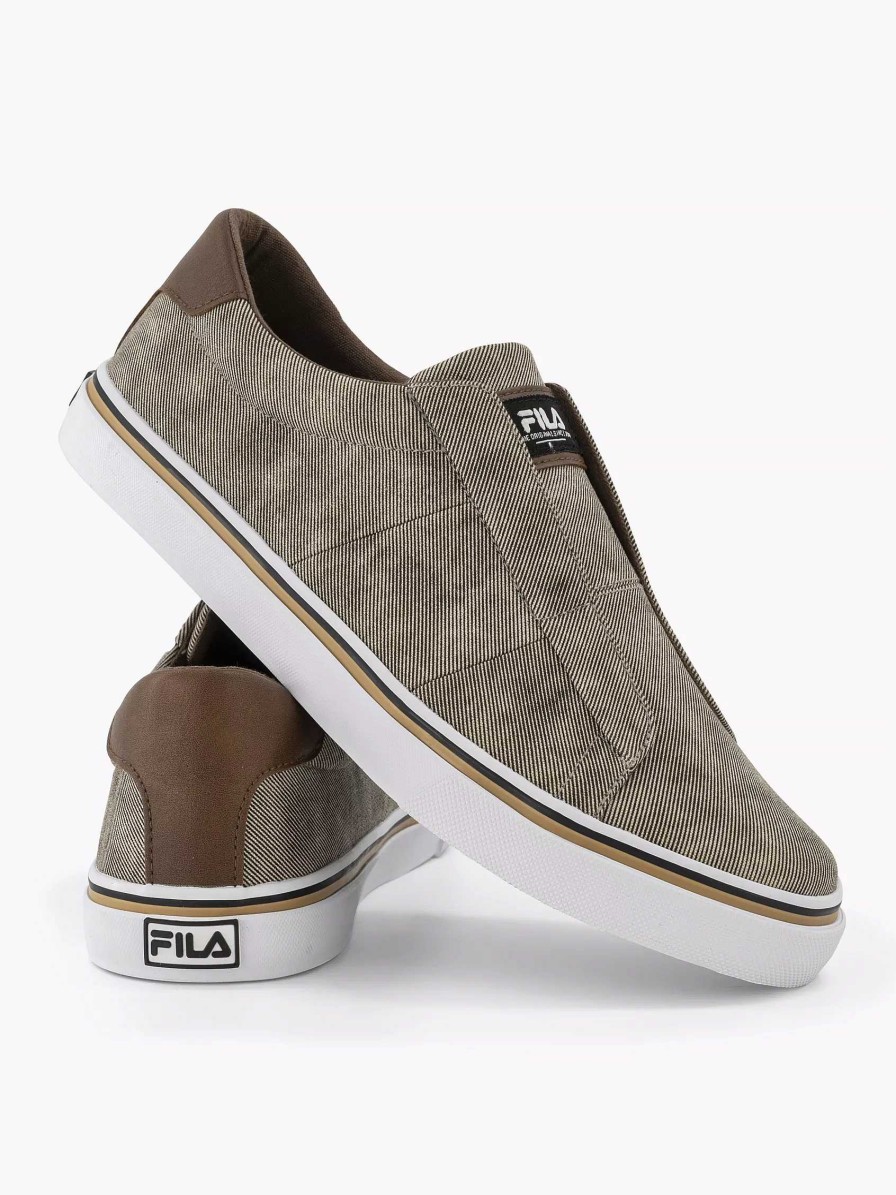 Loafers | FILA Light Beige Canvas Slip-On