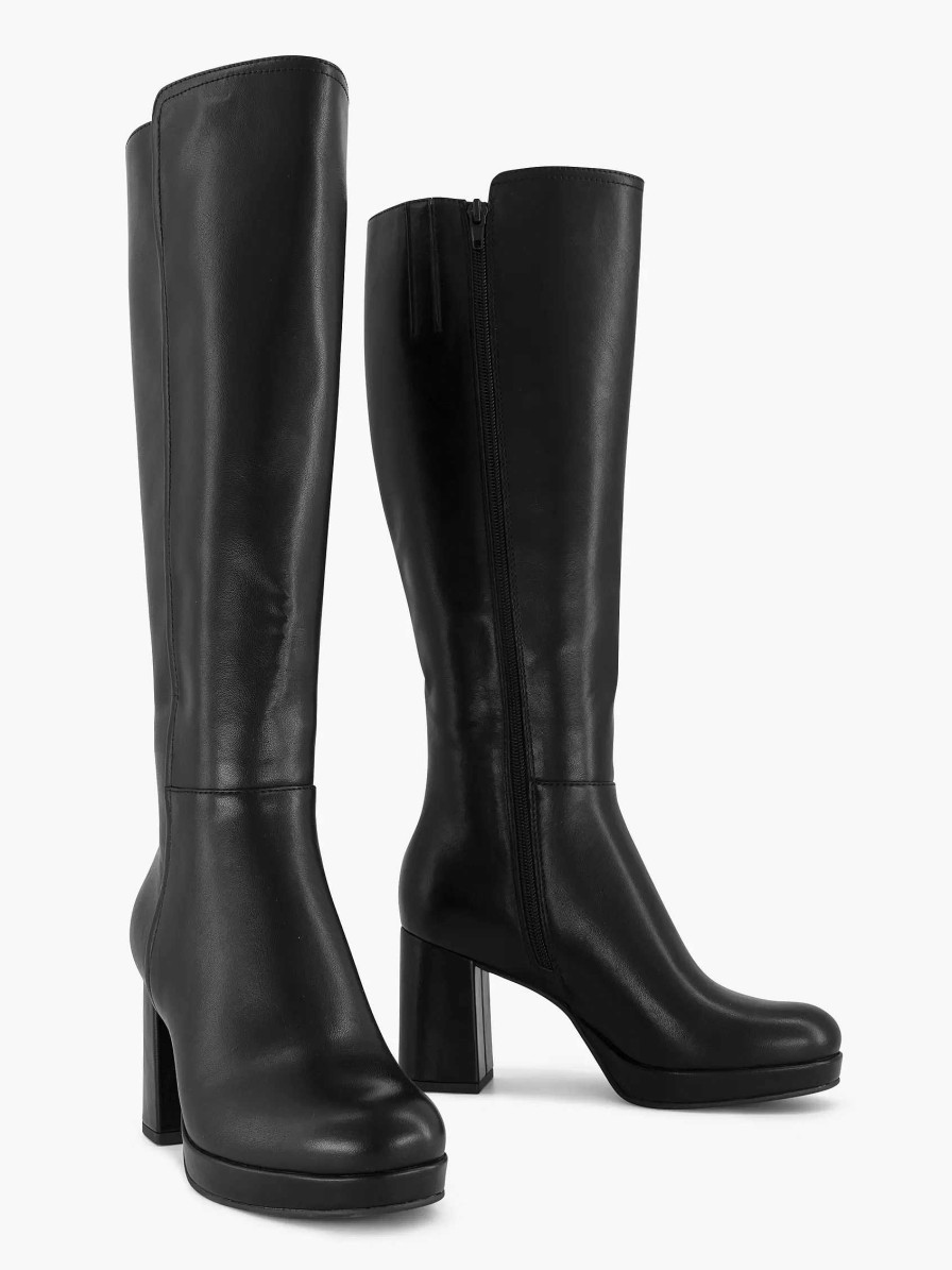 Boots | Oxmox Black Long Boot Heel