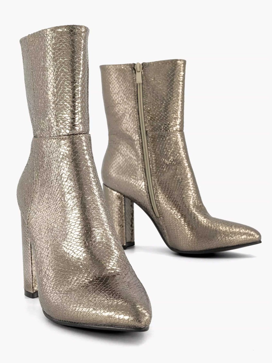 Ankle Boots & Boots | Oxmox Golden Ankle Boot Snake Print