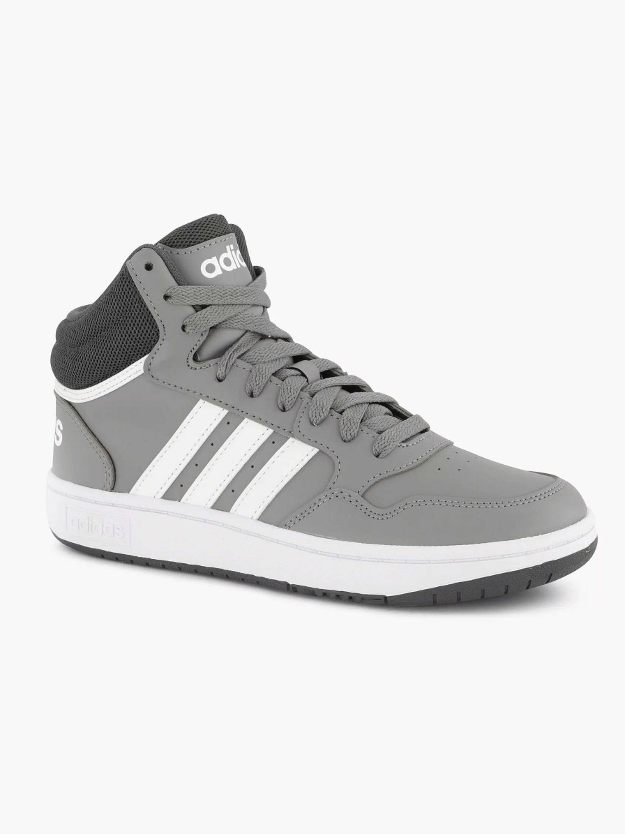 Boys' Shoes | adidas Gray Hoops Mid 3.0 K